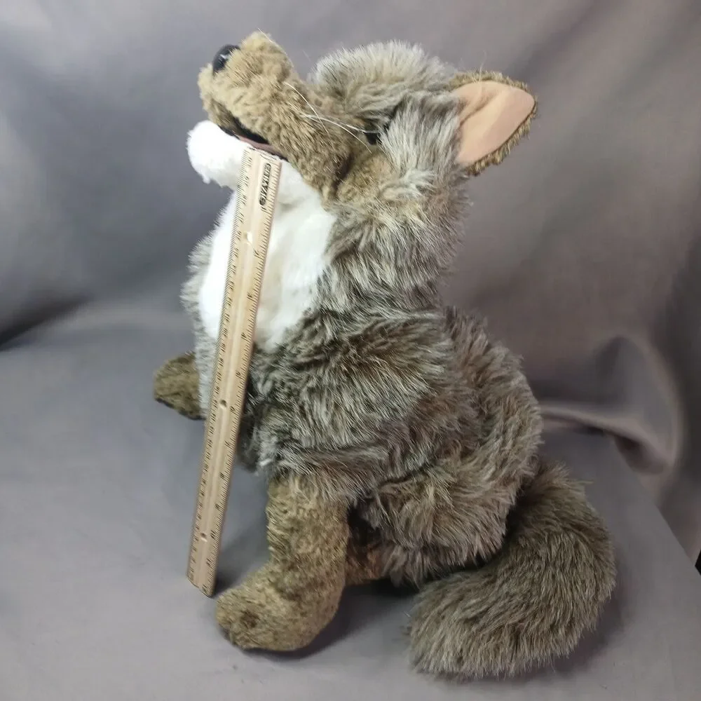 Folkmanis Coyote Hand Puppet Plush Preowned 11FM010 Puppy Size 16